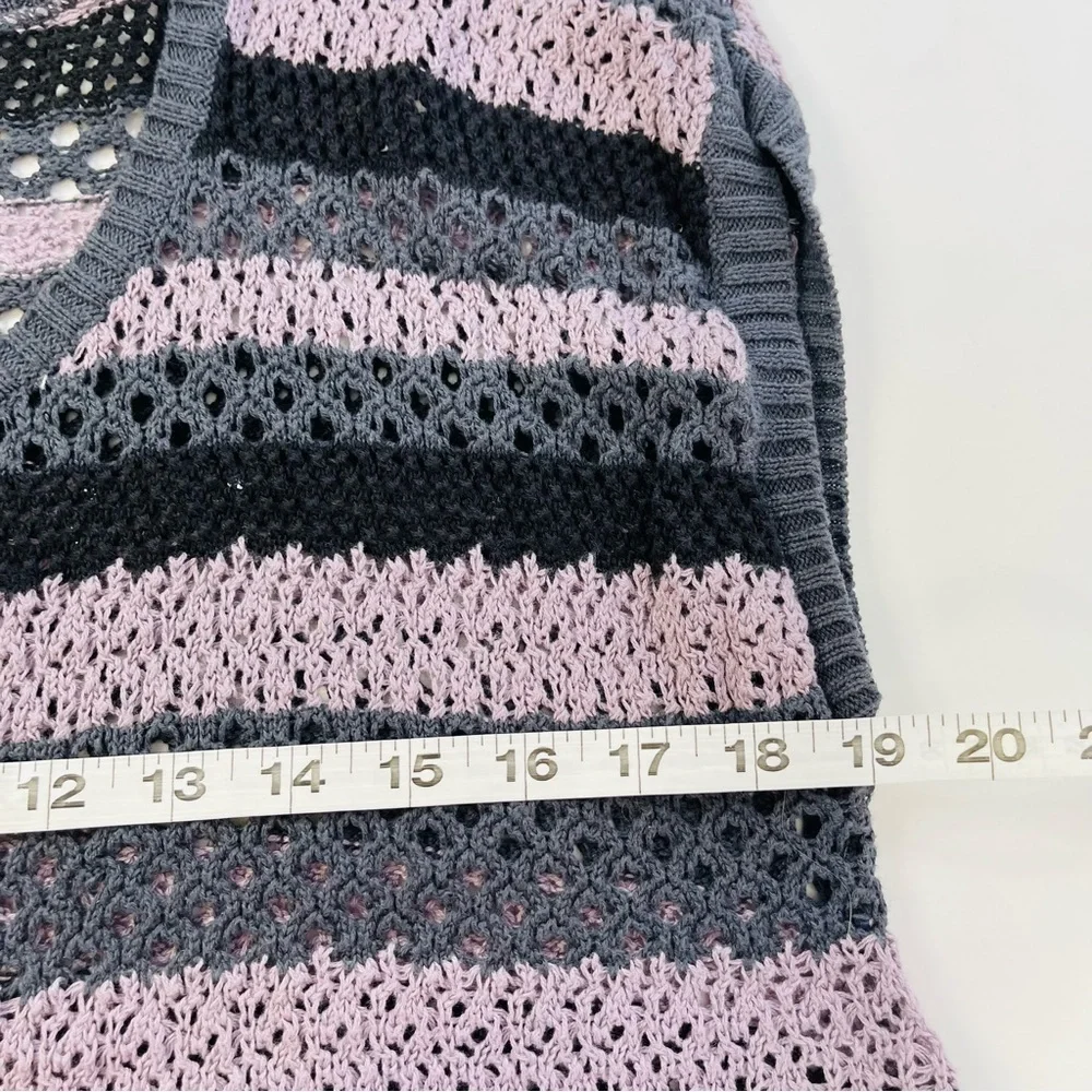 Free People crochet‎ knit top sleeveless stripe sharkbite women's size XS